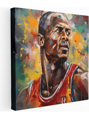 Popcasso Abstrakt Ekspresyonist Michael Jordan Temalı Duvar Tablosu