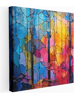 Popcas Canlı Yağmurlu Modern Sanat Kanvas Tablo