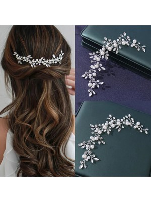 BBA Tulle Store 20CM  Kristal Yan Model Gelin Tacı,gelin Saç Aksesuarı Gelin Tacı Düğün Aksesuarı Kına Tacı Nişan