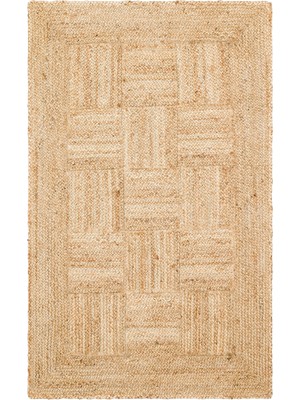 Natura NT06 Sepet Örgü Desenli Jüt El Dokuma Bej Modern Halı