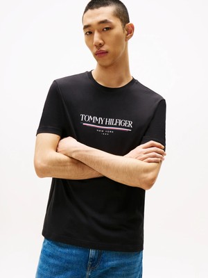 Tommy Hilfiger Erkek Siyah Tommy Hilfiger Brand Love Hılfıger, Bds Siyah Erkek T-Shirt