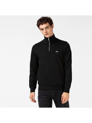Lacoste Erkek Regular Fit Yarım Fermuarlı Siyah Sweatshirt