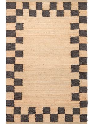 Natura NT13 Dama Desenli Jüt El Dokuma Bej Modern Halı