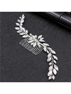 BBA Tulle Store Parlak Kristal Taşlı Tarak Taç Taraklı Gelin Tacı Gelin Saç Aksesuari