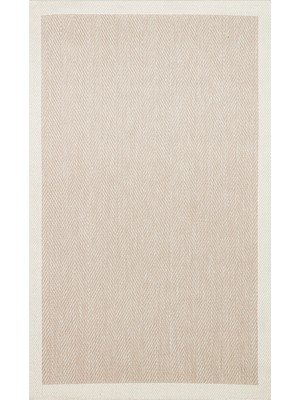 Mona MN02 Düz Örgü Desenli Bej Modern Salon Halısı Hav Toz Vermez Kaymaz Tabanlı