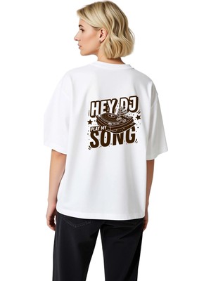 PayBuy Dj Şarkı - Müzik Tutkunları Için Baskılı Kadın Oversize Tişört