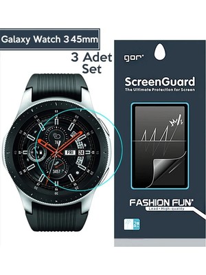 Ankaverse Gor Sm Galaxy Watch 3 45MM Darbe Emici Ekran Koruyucu 3 Adet SET-(5775)