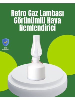 Ankaverse USB Şarjlı Retro Gaz Lambası Hava Nemlendirici LED Atmosfer Işıklı