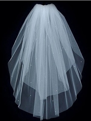 Tulle Store 1mt Incili Duvak Oval Kesim Gelin,duvak,gelinlik Aksesuar,vualet,nikah Aksesuari,