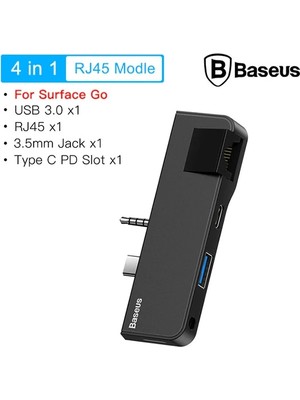 Ankaverse Baseus Multifunctional Hub Surface Go(Type-C+Audio To RJ45+USB3.0+TYPE-C(DATA)+AUDIO)-(5775)