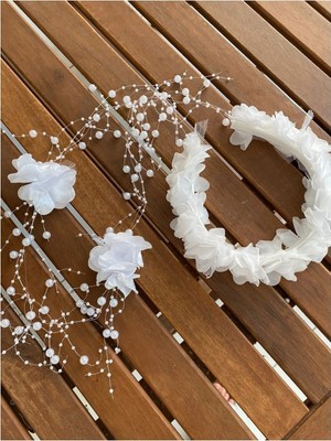 BBA Tulle Store Kına Tacı Gelin Düğün Nikah Tacı Kuruklu Taç