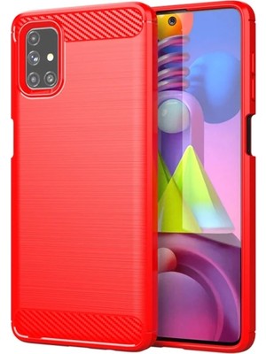Ankaverse Ally Samsung Galaxy M51 Brushed Carbon Fiber Silikon KILIF-(5775)