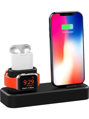 Ankaverse Ally 3in1 Charging Base Iphone+ Iwatch+ Ipods Silikon Şarj STANDI-(5775)