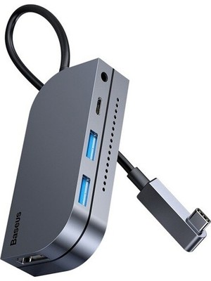Ankaverse Baseus Bending Angle No.7 Çok Fonksiyonlu 6 Port Type-C Hub (CAHUB-CWJ0G)-(5775)