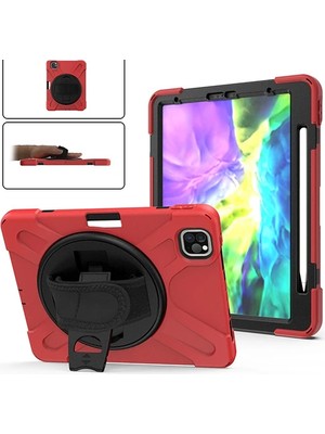 Ankaverse iPad PRO11 (2021-2020-2018) Kılıf Shockproof 3 Katmanlı Standlı Zırh Kılıf Kalem YERLI-(5775)