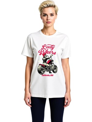 PayBuy Bayanlar Bikerları California Usa Baskılı Kadın Tişört