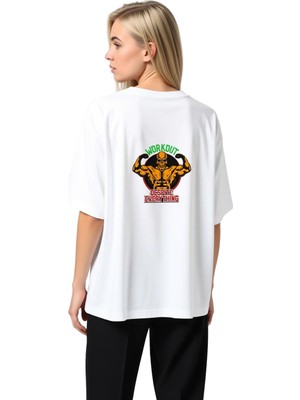 PayBuy Kadın Oversize Motivasyon Baskılı Tişört Spor Grafik Antrenman Temalı Günlük Rahat Kesim Modern
