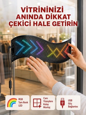 Najmaddin Karg USB Girişli Rgb LED Tabela Ayarlanabilir Parlaklık ve Kayan Yazı Özellikli Najmad