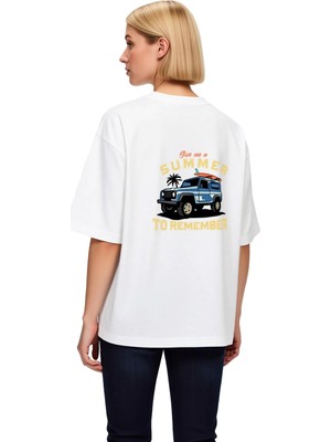 PayBuy Yazları Unutulmaz Kıl Baskılı Kadın Oversize Tişört