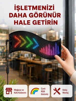 Najmaddin Karg Rgb Renkli LED Ekran Tabela USB Bağlantılı ve Kayan Yazı Destekli Najmaddin