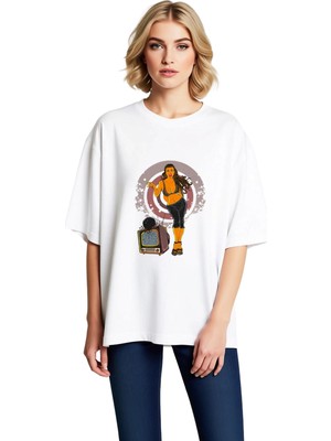 PayBuy Leopar Desenli Retro Kadın Baskılı Kadın Oversize Tişört