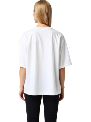 PayBuy Kadın Oversize Tişört Sevimli Avokado Kedi Baskılı Rahat Kesim Günlük Giyim Konforlu Modern Şık