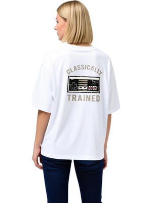 PayBuy Klasik Oyun Nostaljisi Baskılı Kadın Oversize Tişört
