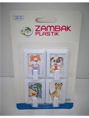 Akn Dekoratif Yapışkanlı Askı, Banyo Askısı 4'lü ZP-233