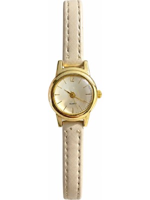 Aybars Retro Minimal Kadın Kol Saati Çift Renk, Deri Kordon, Beyaz Kadran Quartz Analog Bilek Saati
