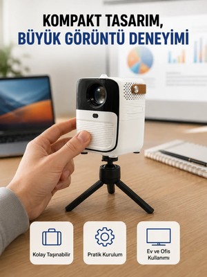 Aesco Android Sistemli Mini Projektör – Uygulama Destekli Akıllı Kullanım Yeni Nesil