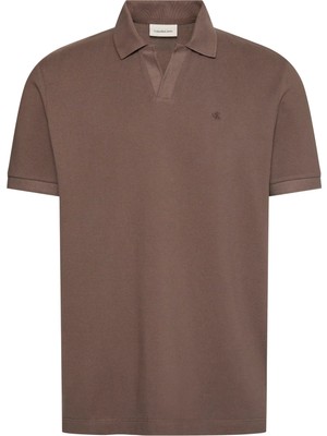 Calvin Klein Erkek Kahverengi Calvin Klein Ss Open Collar Casua, 9o9, S Kahverengi Erkek Polo