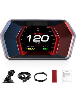 Ankaverse Ally P17 Hud Obd2 & Gps Çift Sistemli Araç Bilgisayarı | Dijital Kilometre Su ve Yağ Sıcaklığı Ölçer Hız & Alarm Göstergeli Oto ELEKTRONIĞI-(5775)