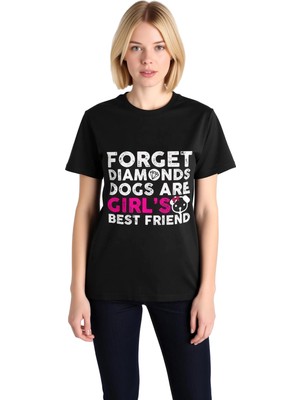 PayBuy Köpekler Bayanın En Iyi Arkadaşı Baskılı Kadın Tişört