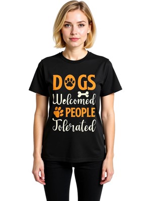 PayBuy Köpekler Hoşgeldiniz Insanlar Tolere Baskılı Kadın Tişört