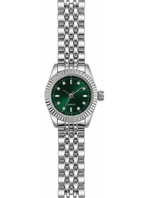 Aybars Kadın Kol Saati, Çelik Kordon, Yeşil Kadran Quartz Analog Bilek Saati