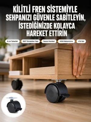 Ankaverse Sehpa ve Restoran Arabası Için Kilitli Ayak 4’lü