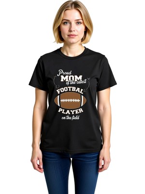 PayBuy Kadın Futbolcu Annesi Baskılı Kısa Kollu Tişört %100 Pamuk Rahat Kesim Spor Temalı Günlük Modern