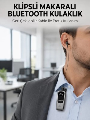 Ankaverse Klipsli Tasarımlı Bluetooth Kulaklık Uzun Pil Ömrü