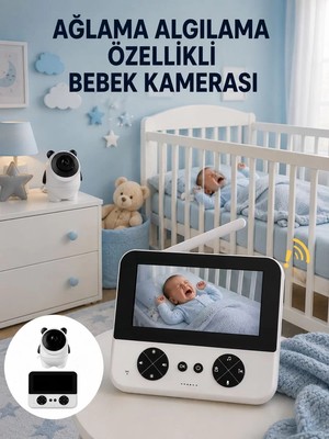 Ankaverse Gece Görüşlü Güvenli Bebek Monitörü 720P Hd Görüntü Yeni Nesil