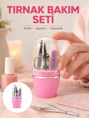 Ankaverse Tırnak Bakım Manikür Pedikür Seti 4 Parça Pembe Minimal ve Dayanıklı Yeni Nesil