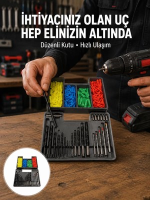 Ankaverse Matkap Ucu Seti 24 Parça Organizer Kutulu Ahşap Metal Beton Uyumlu Yeni Nesil