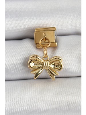 Ankaverse 316L Çelik Sallantılı Fiyonk Model Gold Renk Nomination Charm 5886