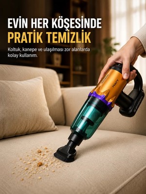 Ankaverse Taşınabilir Kablosuz El Süpürgesi Araç ve Ev Temizliğine Uygun