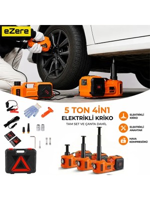 Ankaverse Ezere Powerlift Pro 5 Ton Çok Fonksiyonlu Elektrikli Hidrolik Kriko Lift Kaldırma / Kompresör / Bijon Sökme / LED IŞIK-(5775)