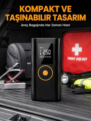 Ankaverse Dijital Göstergeli Taşınabilir Hava Kompresörü Güçlü Şişirme Performansı Yeni Nesil