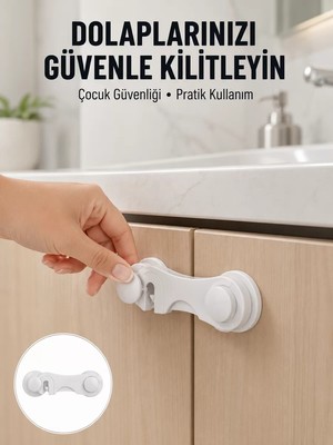 Ankaverse 4 Adet Bebek Güvenlik Dolap Kilidi Çift Taraflı Bantlı Kolay Montajlı Emniyet Seti Yeni Nesil
