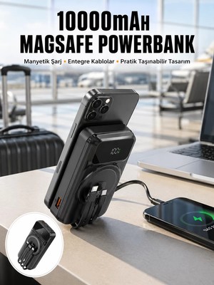 Ankaverse 15W Kablosuz Hızlı Şarjlı 10000 Mah Powerbank – Taşınabilir LED Göstergeli