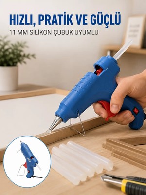 Ankaverse 40W Sıcak Silikon Tabancası 5 Silikon Hediyeli Dayanıklı Tasarım Yeni Nesil