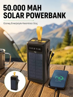 Ankaverse Güneş Enerjili Powerbank Dijital Göstergeli Taşınabilir Güç Kaynağı Yeni Nesil