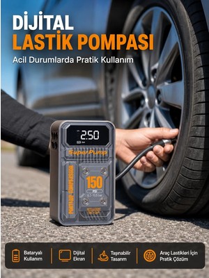 Ankaverse 150 Psı Kablosuz Dijital Ekranlı Taşınabilir Araç Lastik Pompası